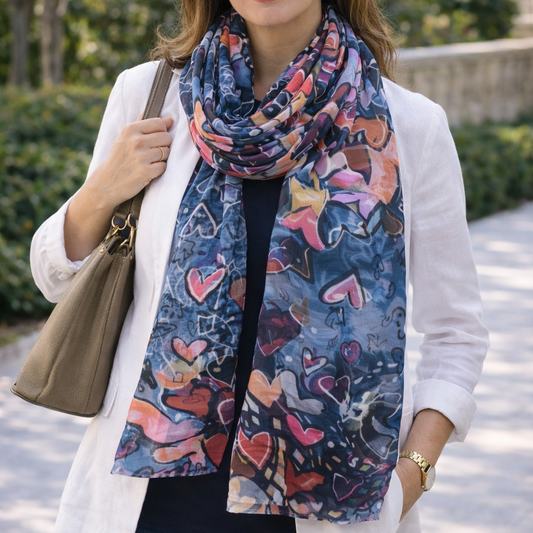 Foulard Cœurs Abstraits
