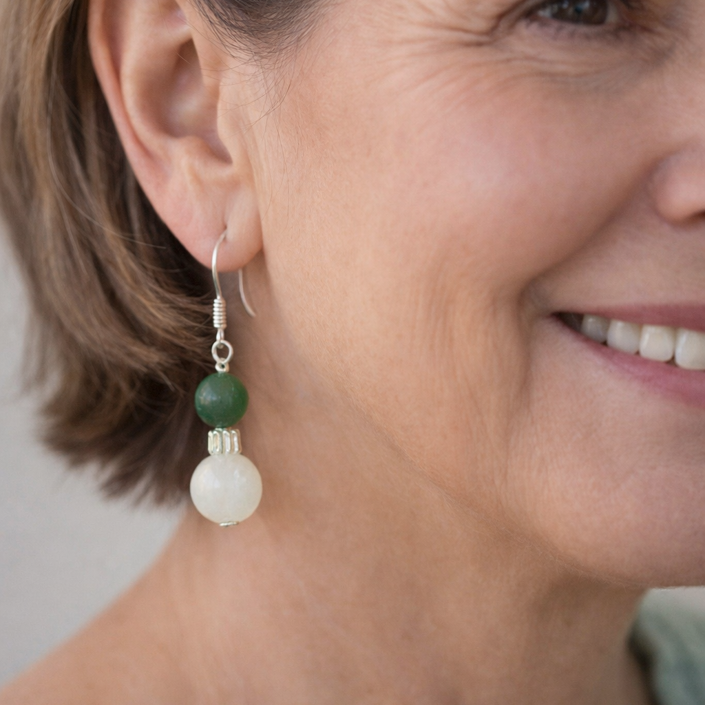 Boucles d'oreilles en perles de jade