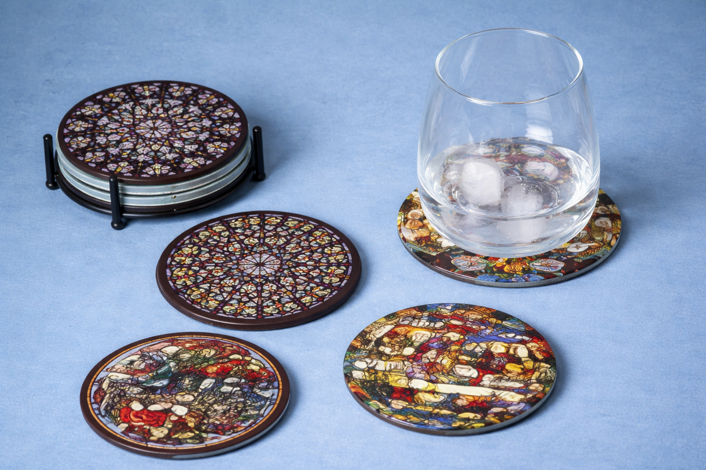 Set 4 Sous-verre Vitraux de
 la Cathédrale