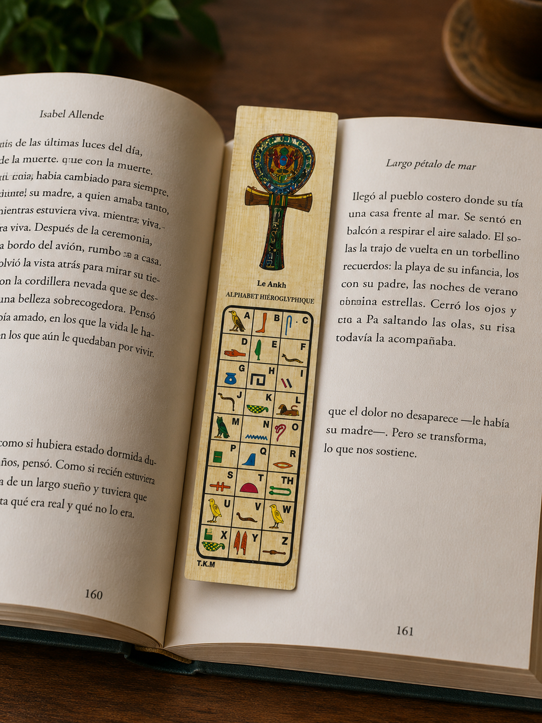 Marque-Page en Papyrus Ankh & Hiéroglyphes