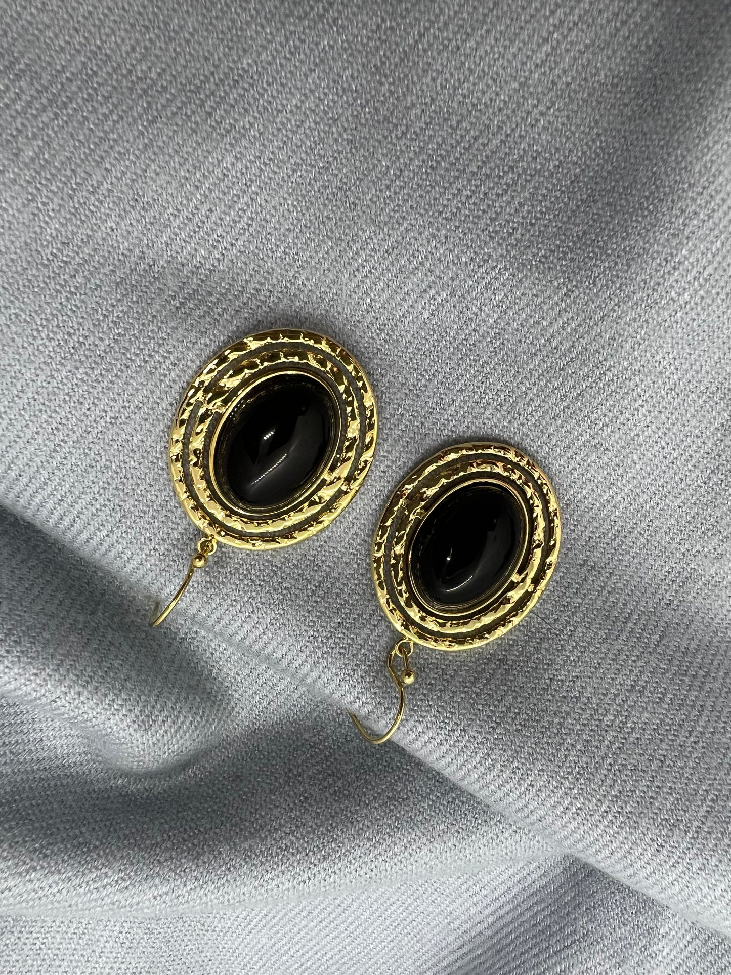 Boucles d'Oreilles Onyx Noir