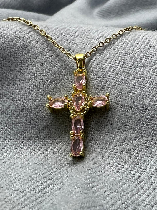 Croix Quartz Rose