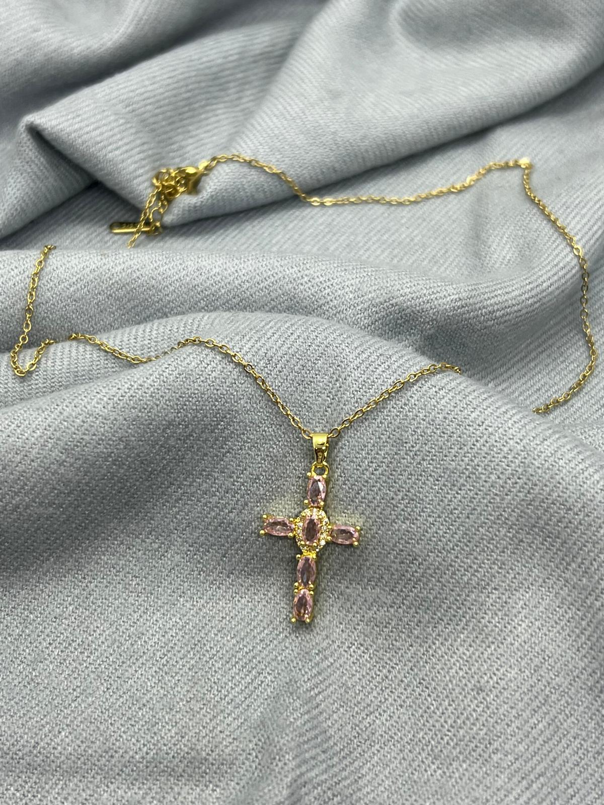 Croix Quartz Rose