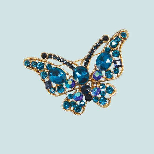 Broche papillon Bleu