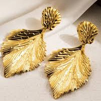 Boucles d'oreilles feuille d'or